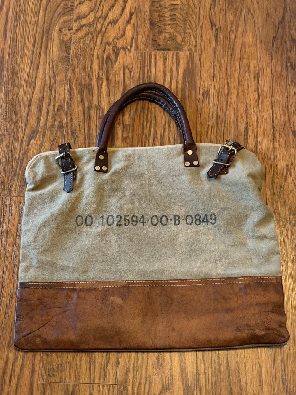The Barrel Shack The Winston Messenger Tote Bag canvas leather